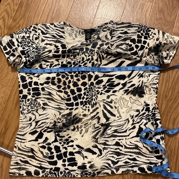 Haggar Women’s Black White Short Sleeve Top (Size Medium) - Picture 3 of 5